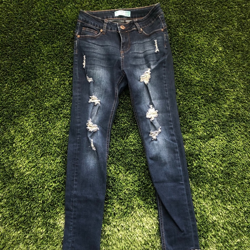 Wax Jeans Blue Ripped Jeans